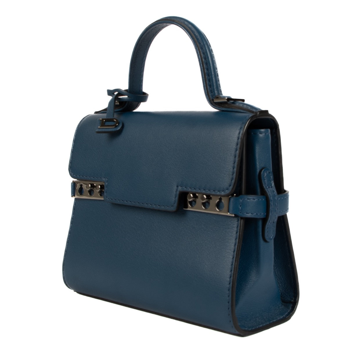 Shop 100% authentic second-hand Delvaux Blue Souple Calf Tempête Micro Bag on Labellov.com