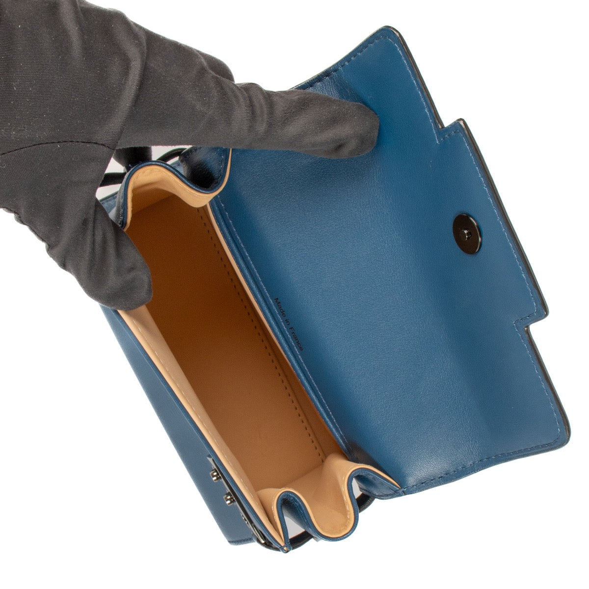 Shop 100% authentic second-hand Delvaux Blue Souple Calf Tempête Micro Bag on Labellov.com
