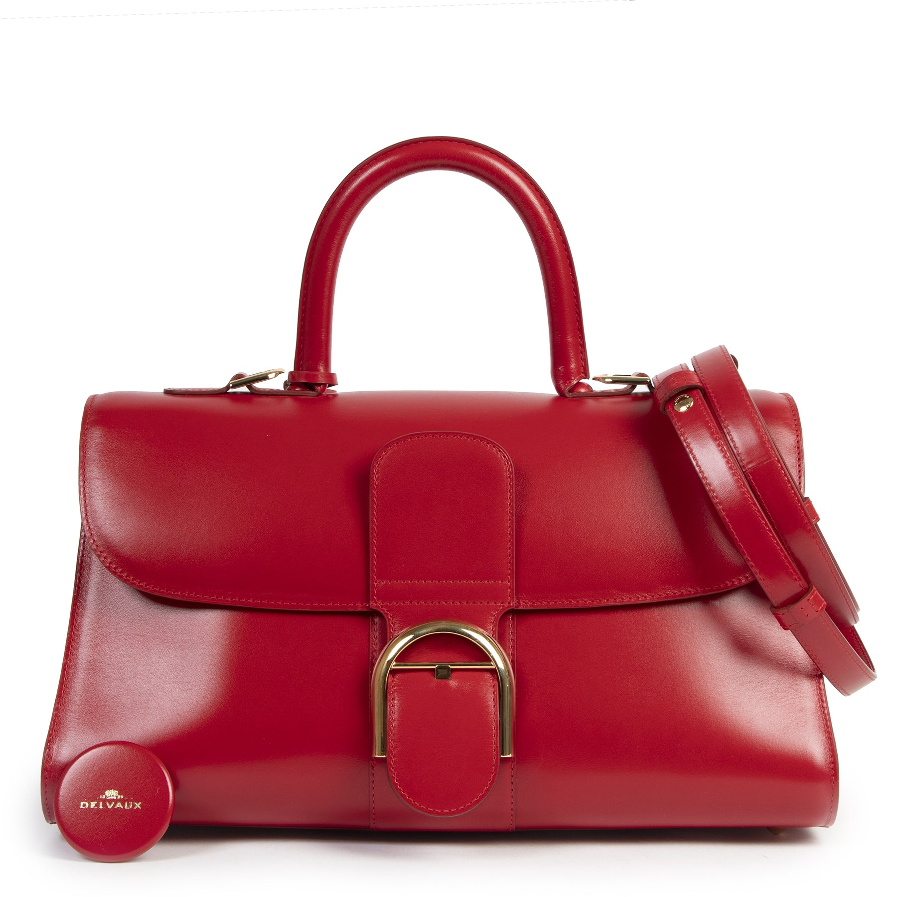 Authentieke tweedehands vintage Delvaux Brillant East West Lipstick Bag koop online bij webshop LabelLOV