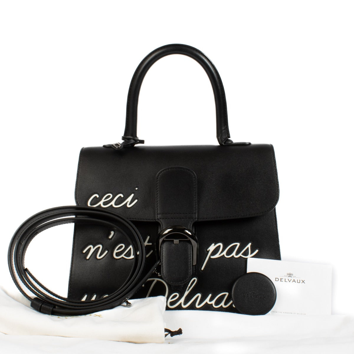 Shop safe online at Labellov in Antwerp, Brussels and Knokke this 100% authentic second hand Delvaux Black Brillant l'Humour MM Bag