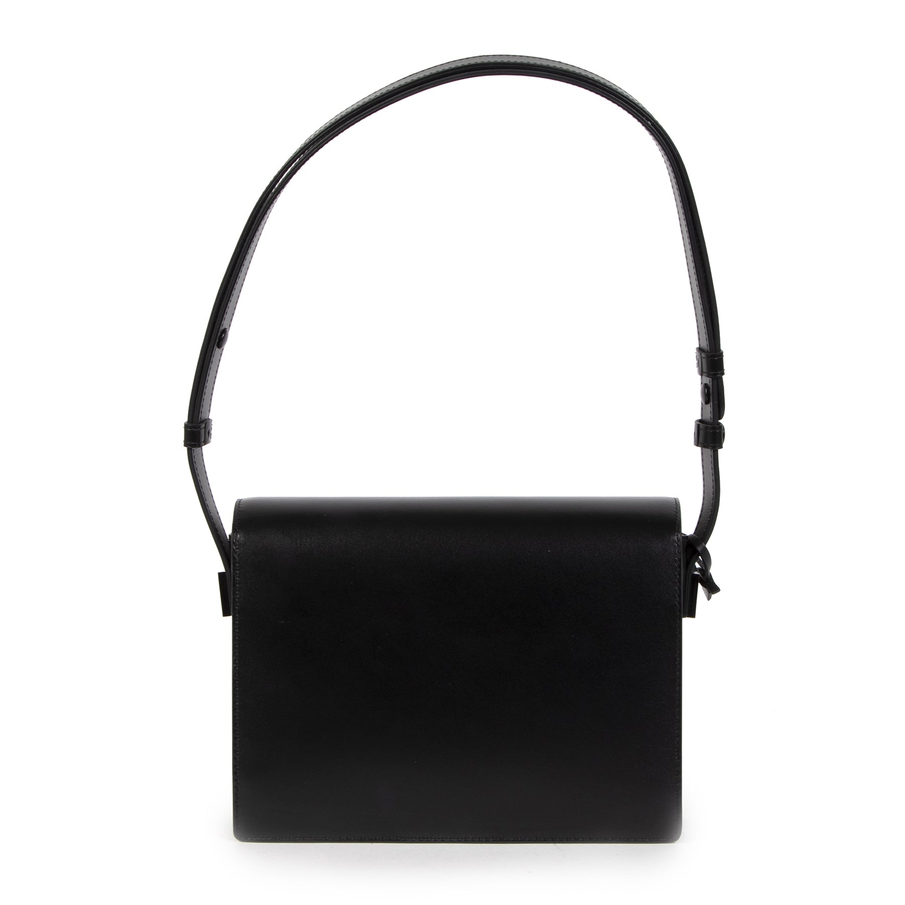 Delvaux Black And White Madame PM Leather Shoulder Bag