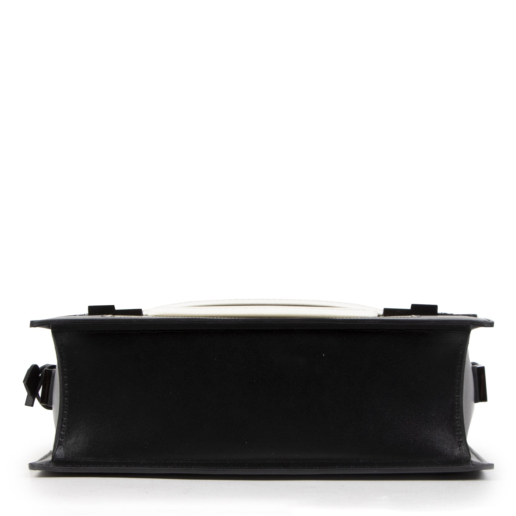 Delvaux Black And White Madame PM Leather Shoulder Bag