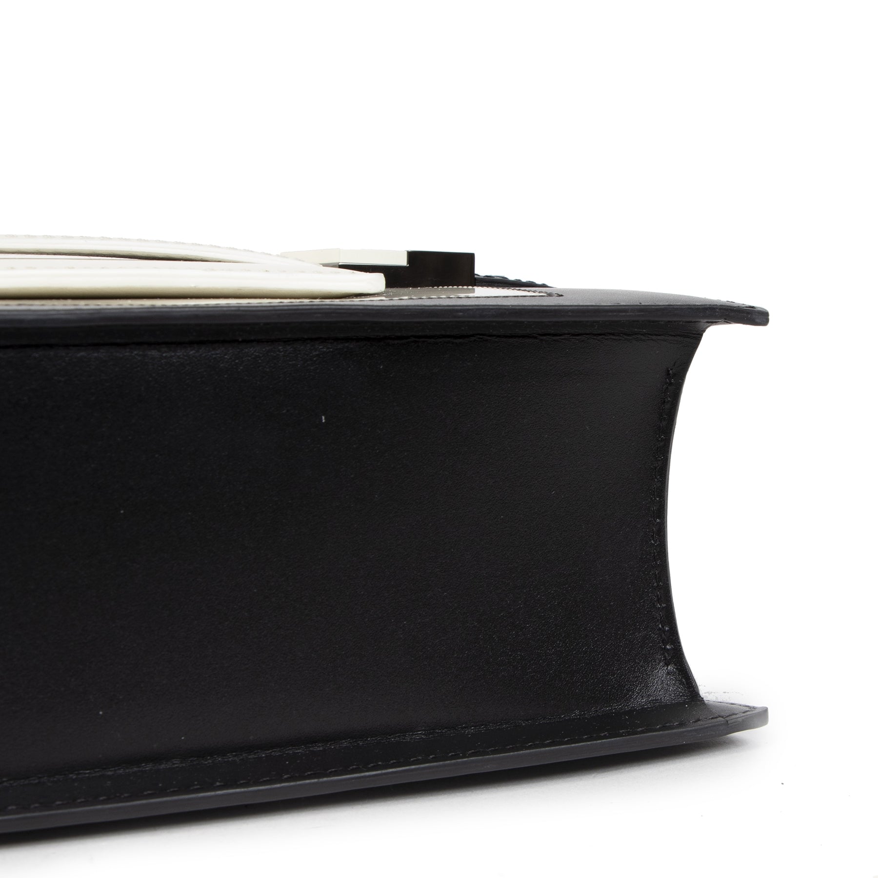 Delvaux Black And White Madame PM Leather Shoulder Bag