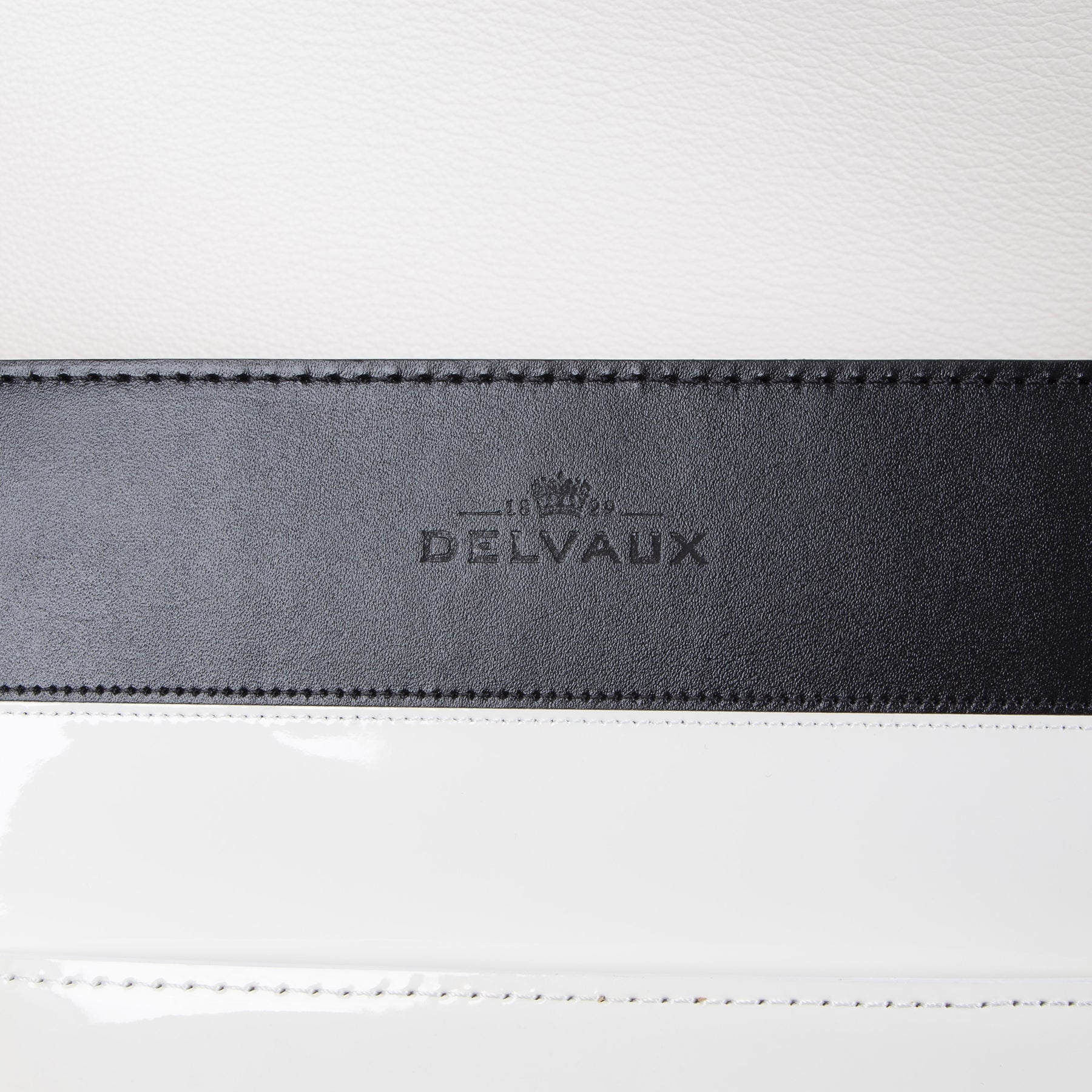 Delvaux Black And White Madame PM Leather Shoulder Bag
