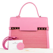 Shop safe online 100% authentic second hand Delvaux Tempête GM Toile de Crin Polo Flamingo at Labellov in Antwerp.