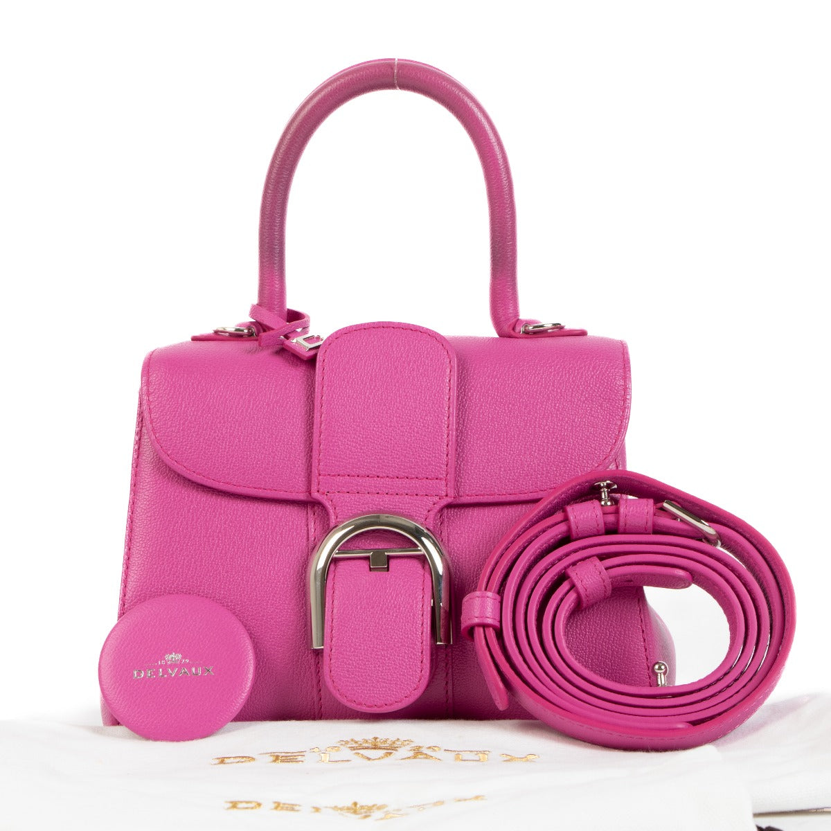 Shop a 100% authentic Delvaux Fuchsia Brillant Mini Héliotrope Bag on Labellov.com.