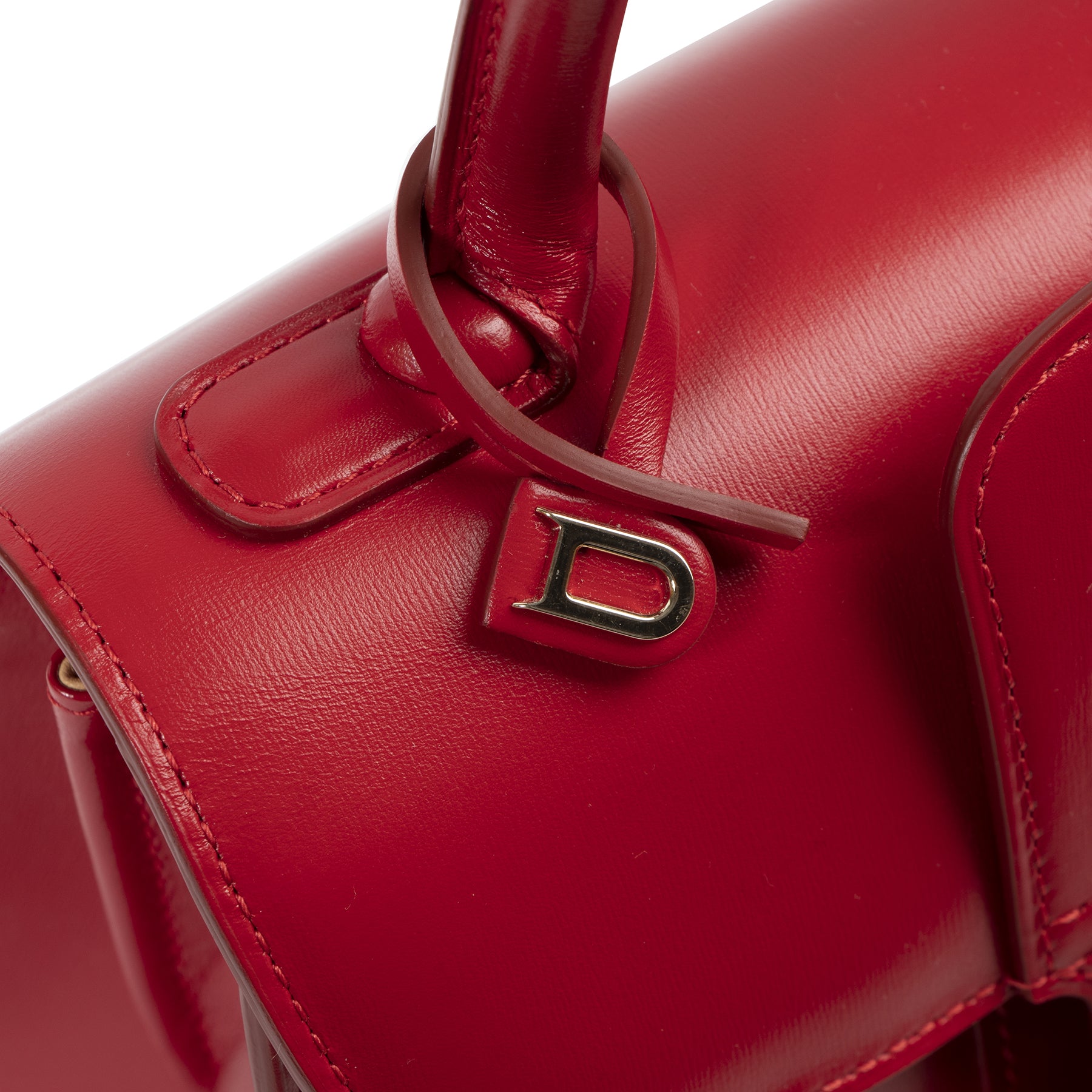 Authentic secondhand Delvaux Red Mini Brillant designer bags fashion luxury vintage webshop safe secure online shopping