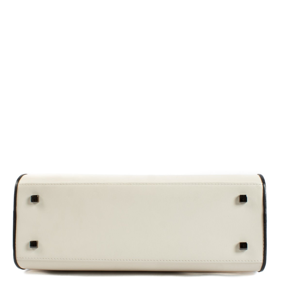 Delvaux Ivory & Black Box Calf Tempête MM Illusion
