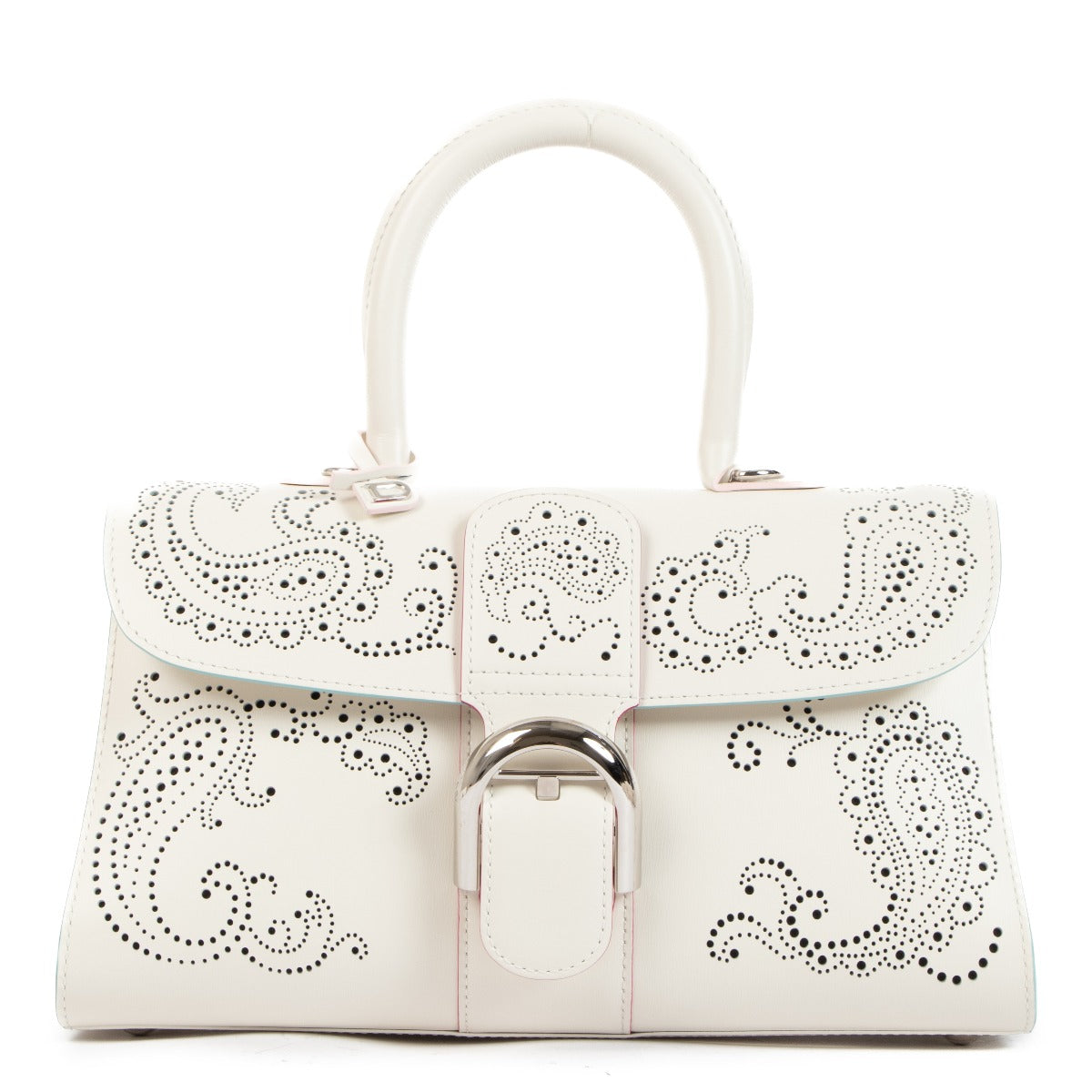 Delvaux Ivory Box Calf Cashmere Brillant East/West Mini Bag