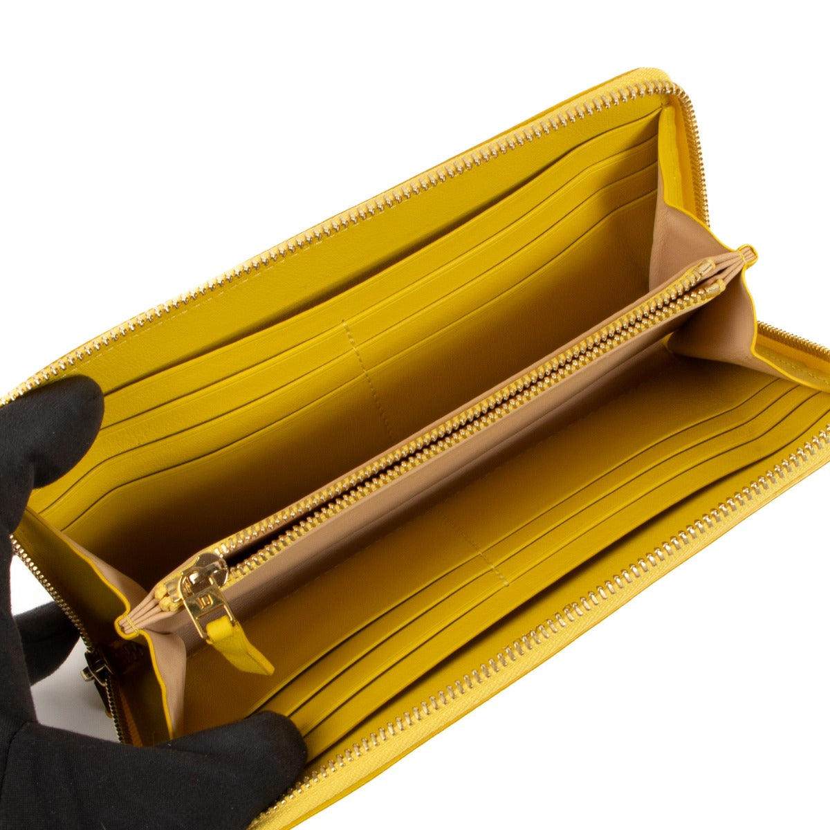 Portefeuille long Delvaux Mimosa en cuir Accordéon