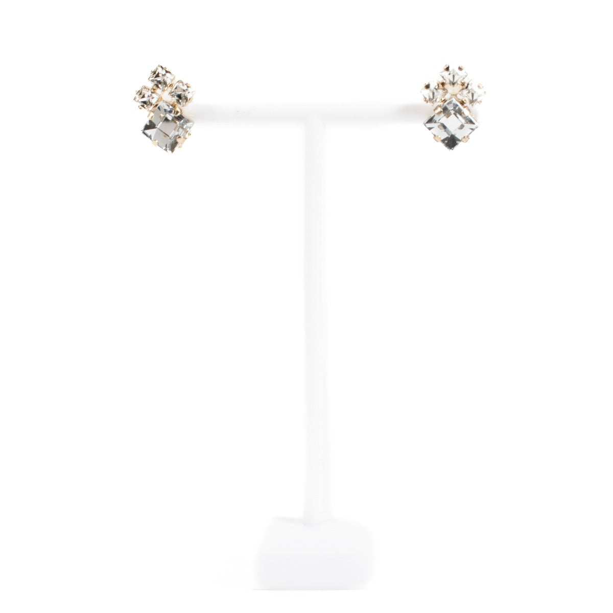 Christian Dior Gold Crystal Clip On Earrings
