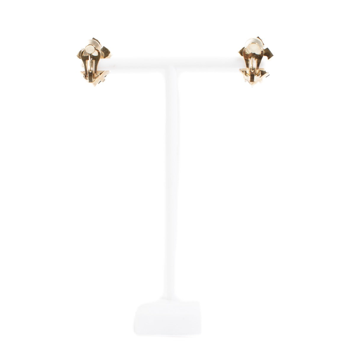 Christian Dior Gold Crystal Clip On Earrings