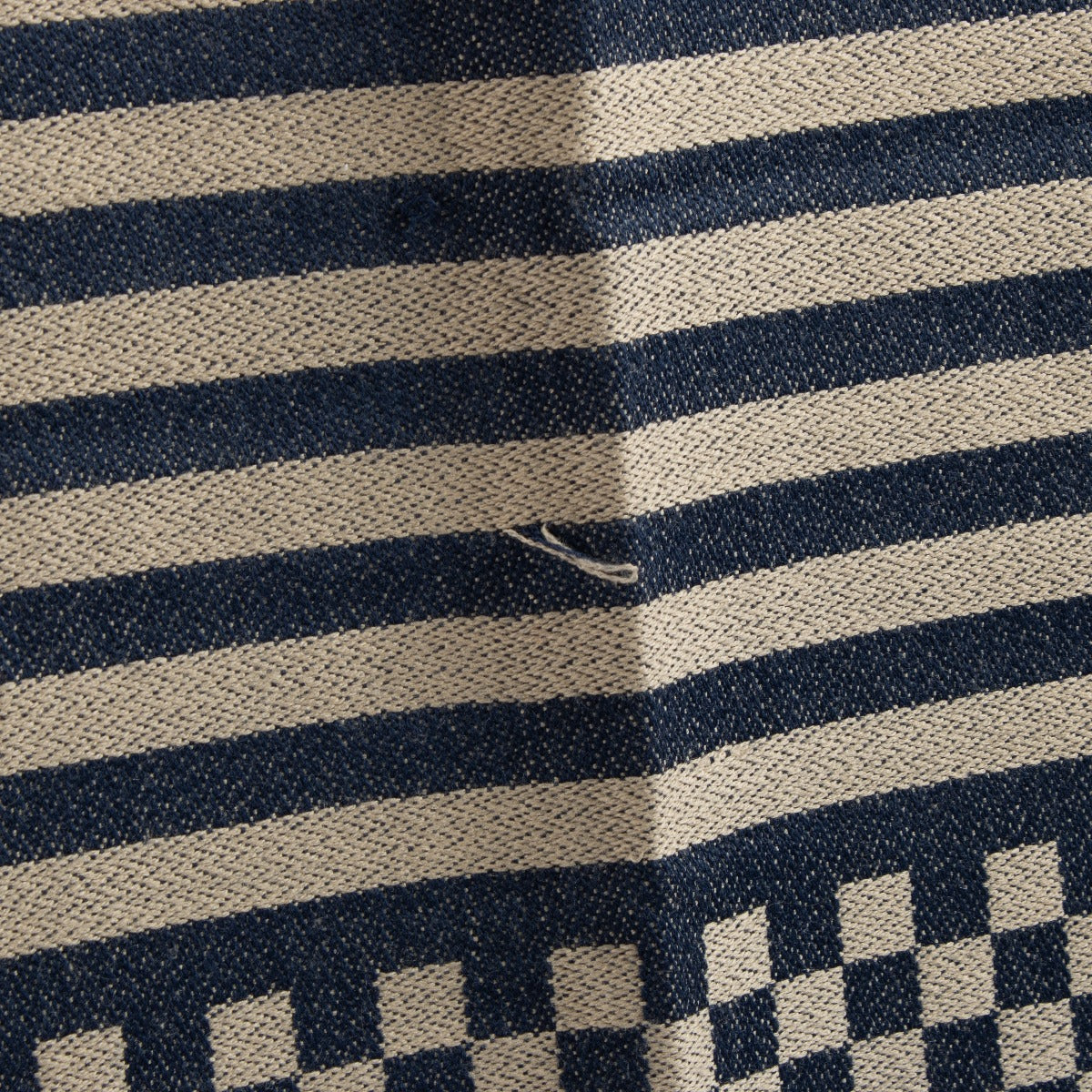 Fendi Blauw geruit met franjes