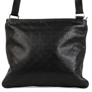 Gucci Black Monogram Leather Messenger Bag