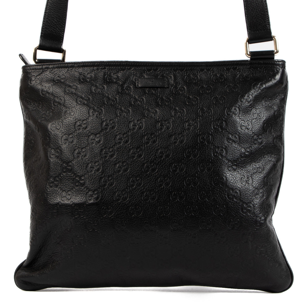 Gucci Black Guccissima Leather Messenger Bag