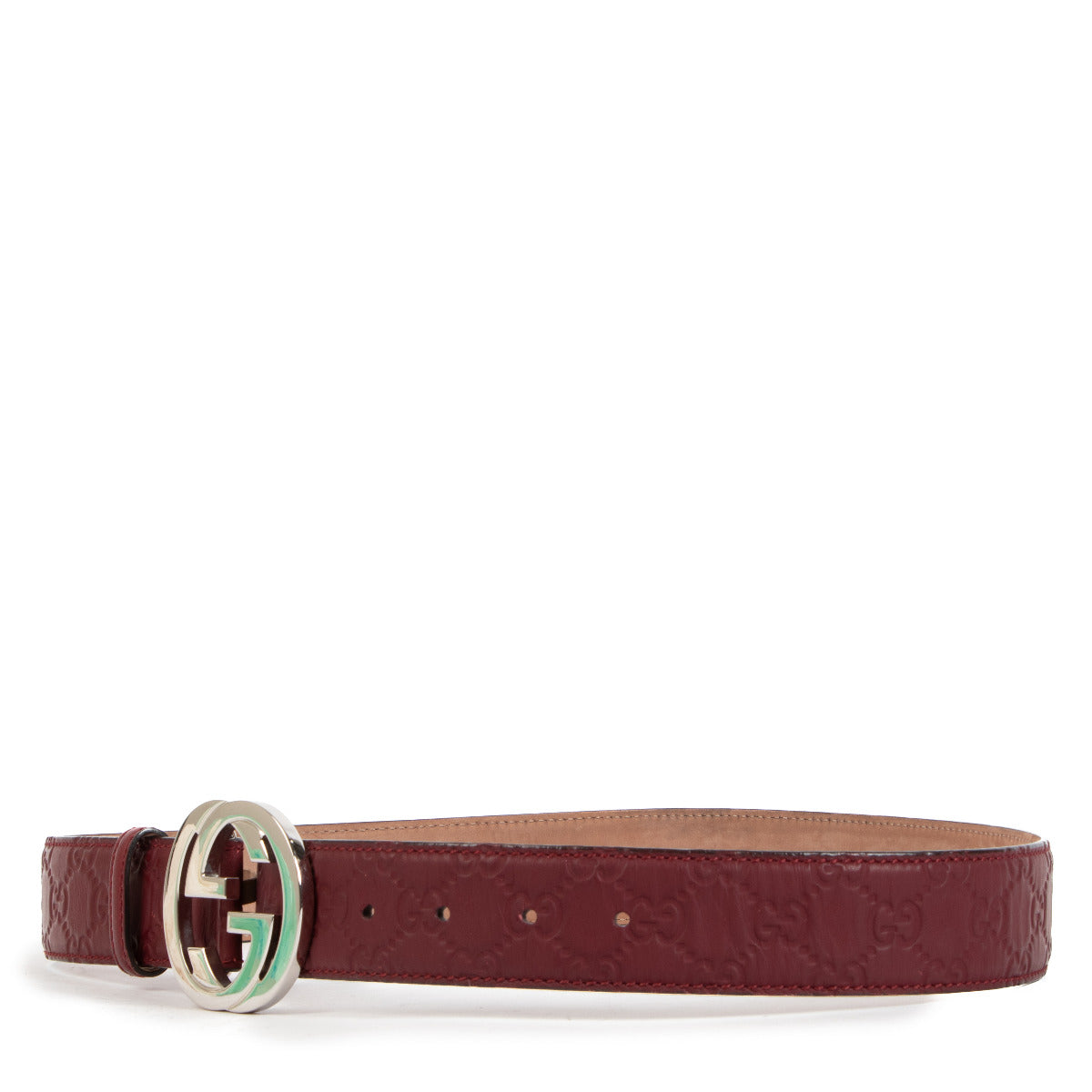 Gucci Burgundy Red Monogram Belt - size 85