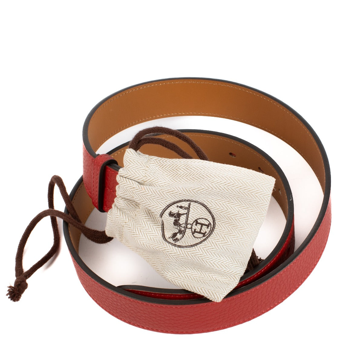 Hermès Rouge Casaque Taurillon Clemence Etriviere 32 Belt - Size 85