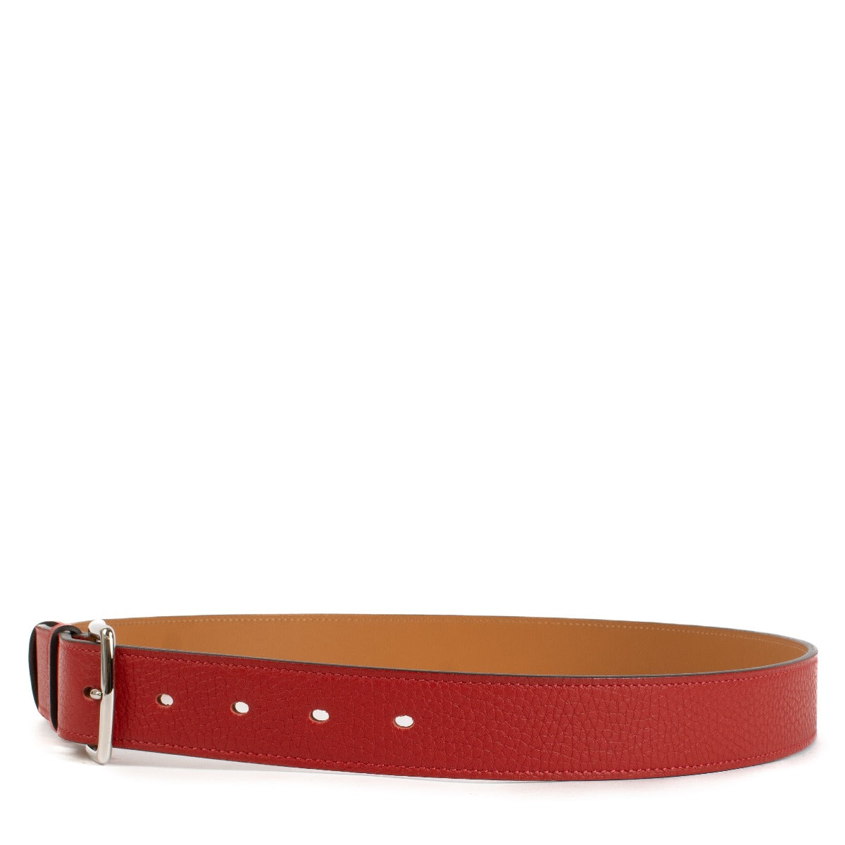 Hermès Rouge Casaque Taurillon Clemence Etriviere 32 Belt - Size 85