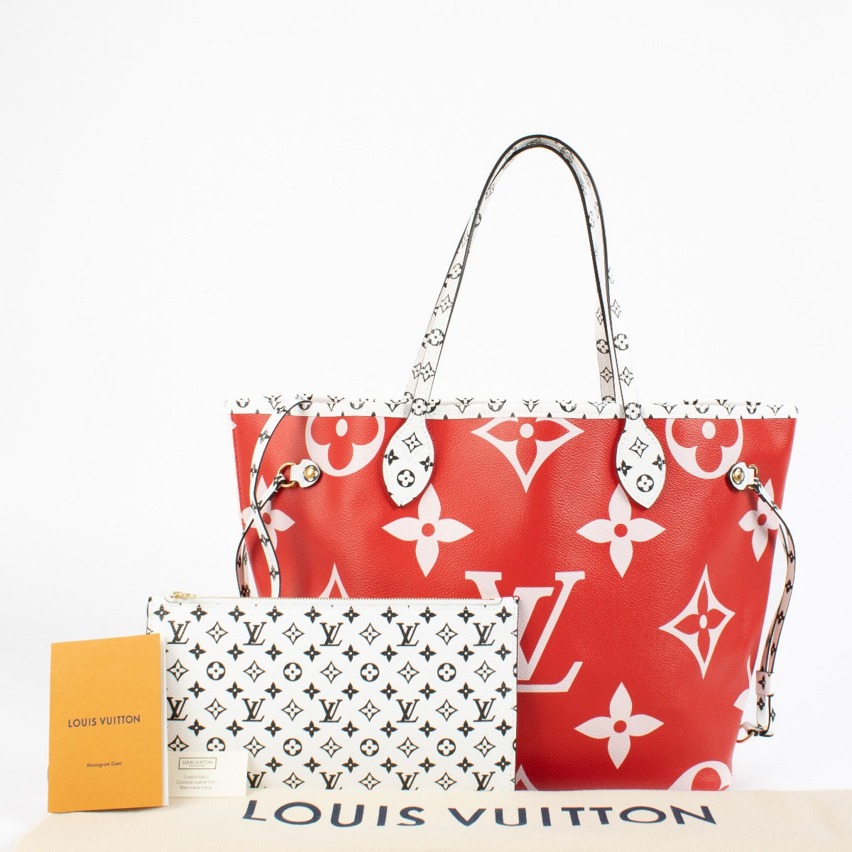 Louis Vuitton Red Giant Monogram Neverfull MM Bag