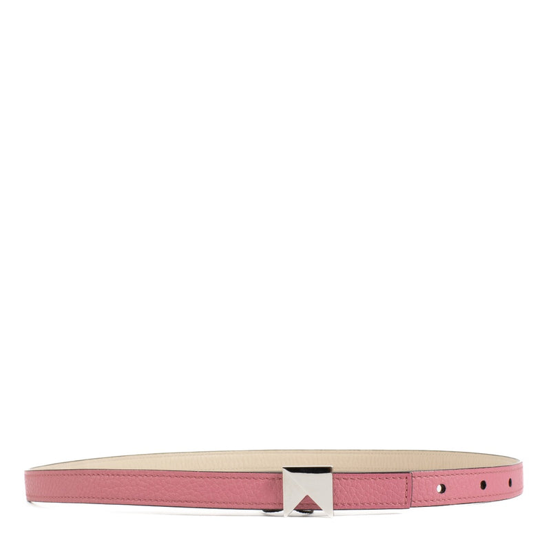 Moynat Pink/Beige Leather Reversible Belt - size 80