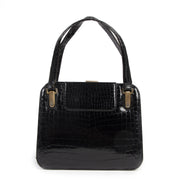 Authentic second-hand vintage Delvaux Vintage Croco Top Handle Bag buy online webshop LabelLOV
