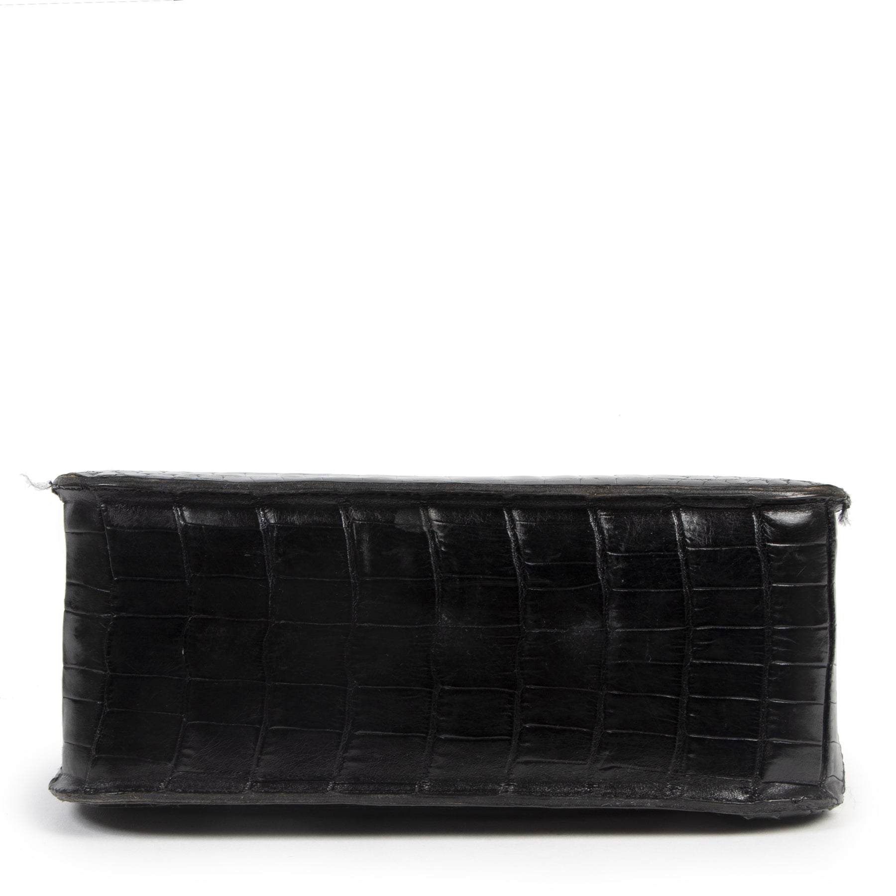 Authentique seconde-main vintage Delvaux Vintage Croco Top Handle Bag achète en lligne webshop LabelLOV