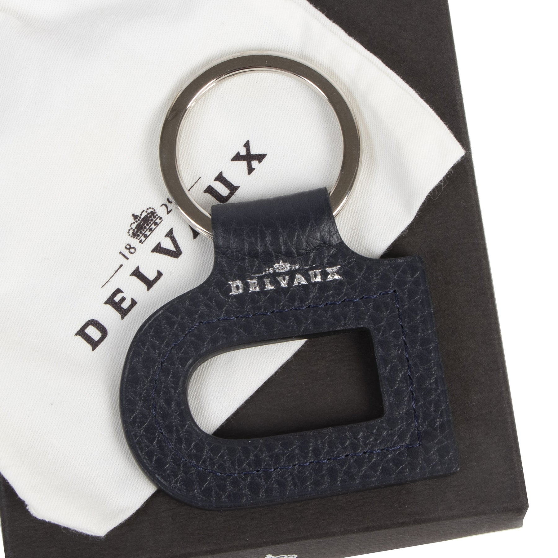 Authentique seconde-main vintage Delvaux Black D Keyring achète en ligne webshop LabelLOV
