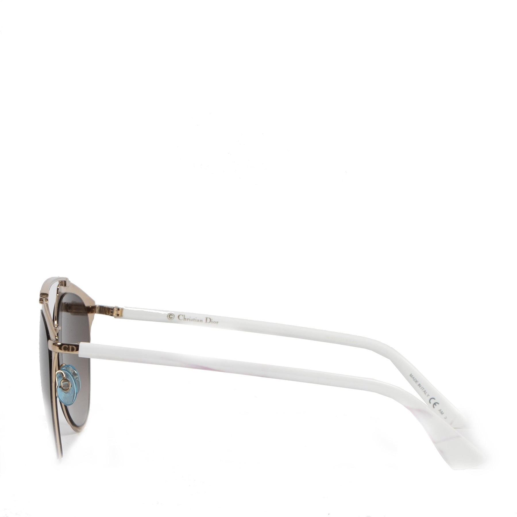 Authentieke tweedehands vintage Dior So Real Silver White Sunglasses koop online webshop LabelLOV