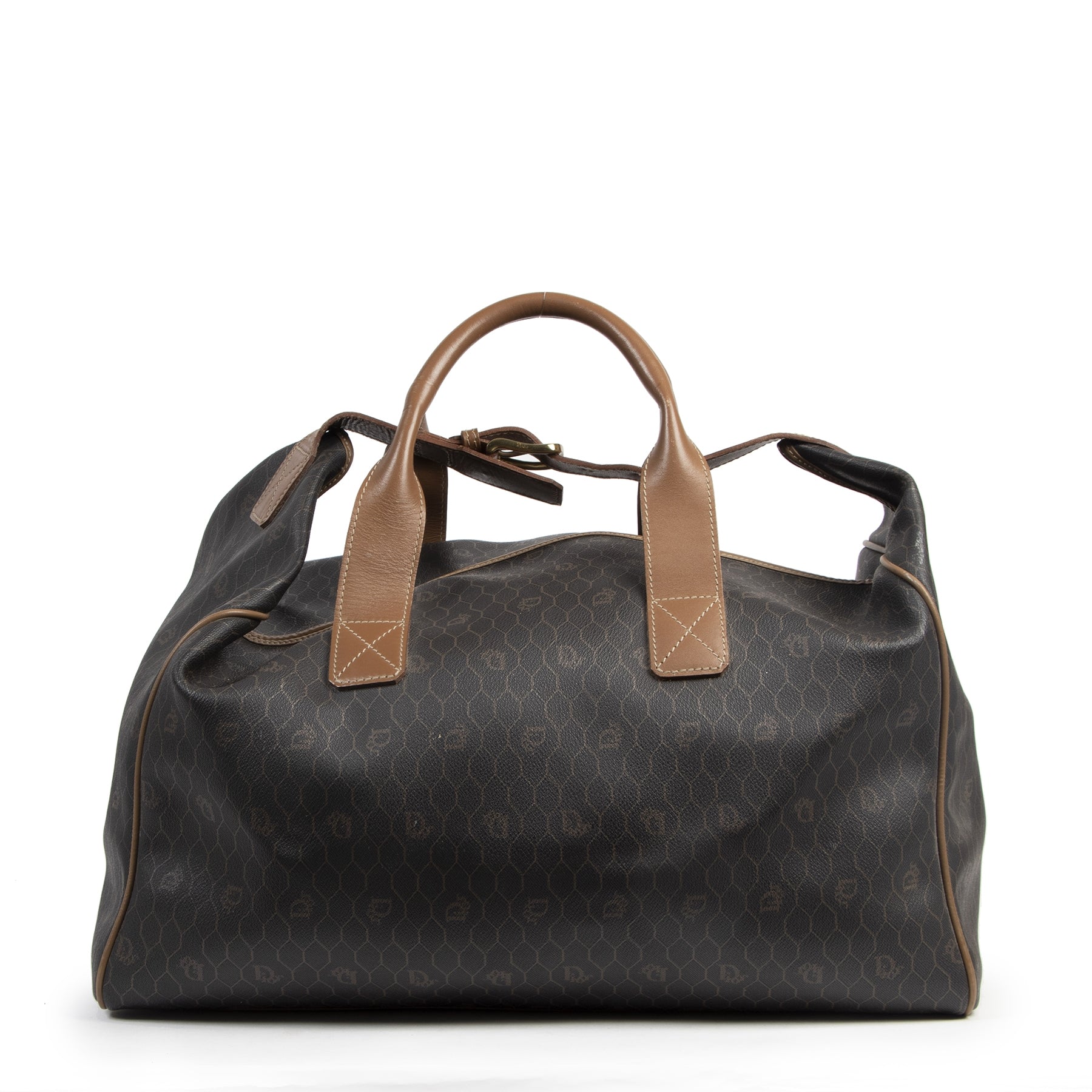 Authentique seconde-main vintage Dior Grey Honeycomb Travel Bag achète en ligne webshop LabelLOV