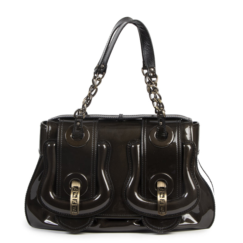 Fendi Patent B. Brownish Metallic Shoulder Bag pour le meilleur prix chez Labellov