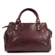 Authentieke Tweedehands Balenciaga Midday Burgundy Giant Stud Bag juiste prijs veilig online shoppen luxe merken webshop winkelen Antwerpen België mode fashion