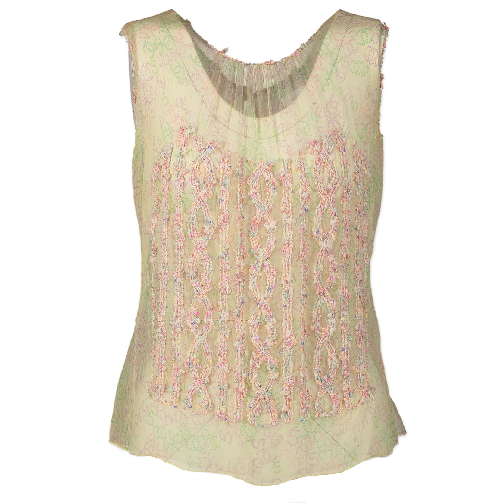 Chanel Silk Embroidered Top - size FR44