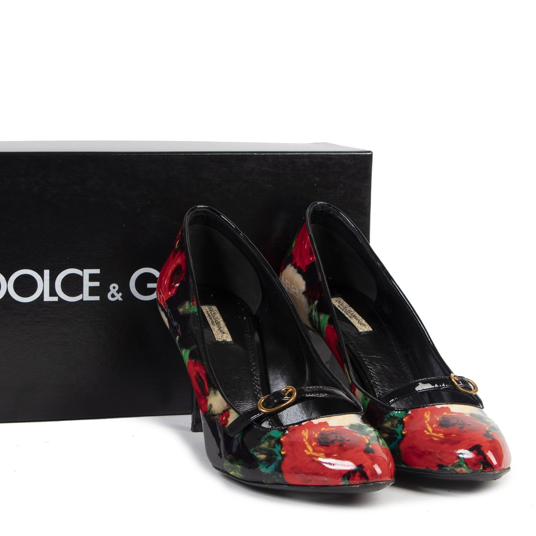 Authentic secondhand Dolce & Gabbana Floral Patent Leather Pumps - Size 41 designer shoes luxury vintage webshop fashion safe secure online shopping