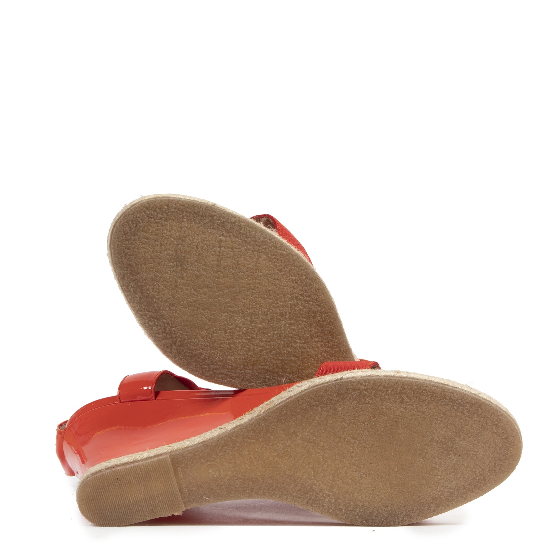 Authentic secondhand Fendi Red Strappy Wedge Sandals - Size 40 designer luxury vintage webshop safe secure online shopping