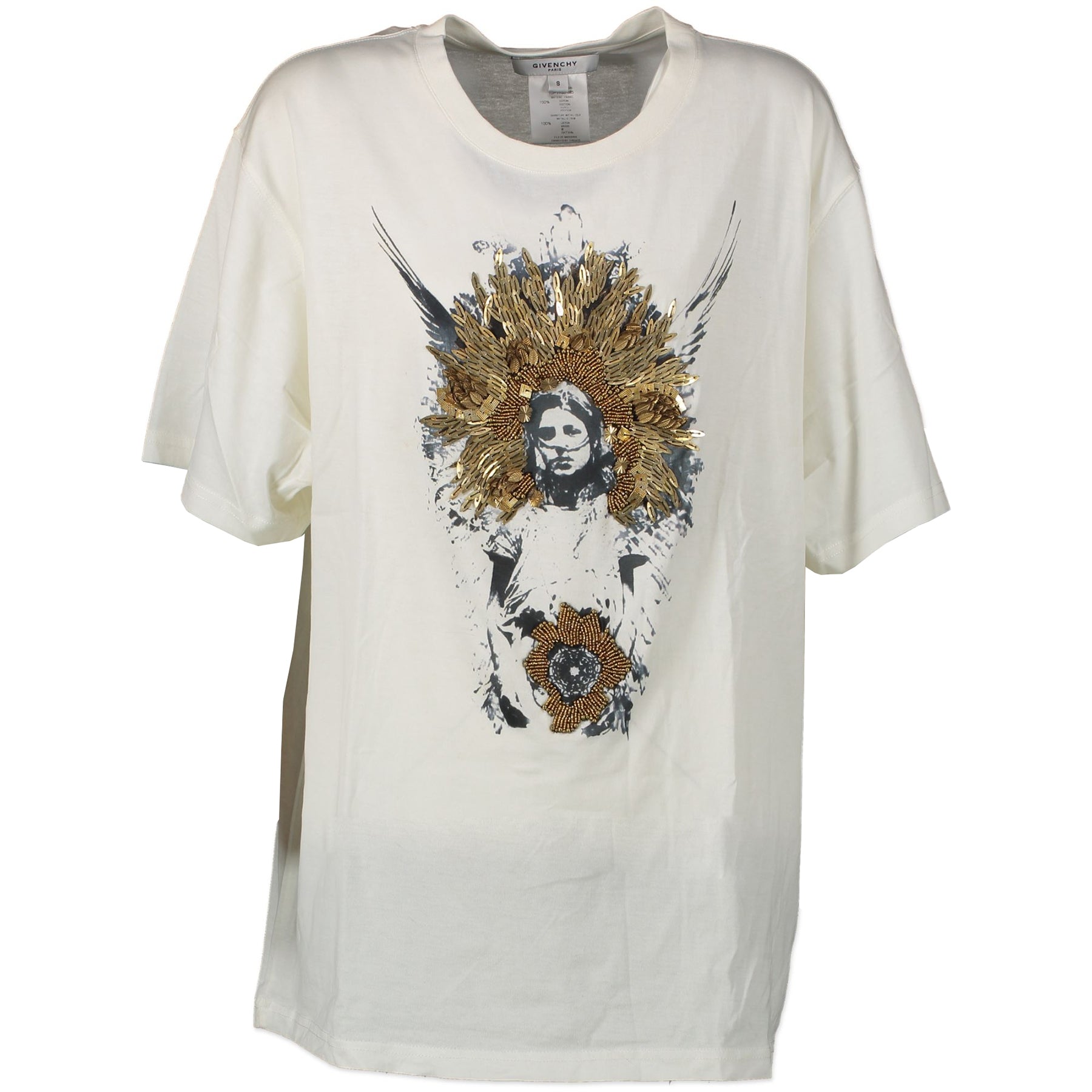 Authentic secondhand Givenchy T-Shirt Gold Paillettes - Size S designer clothing fashion luxury vintage webshop safe secure online shopping