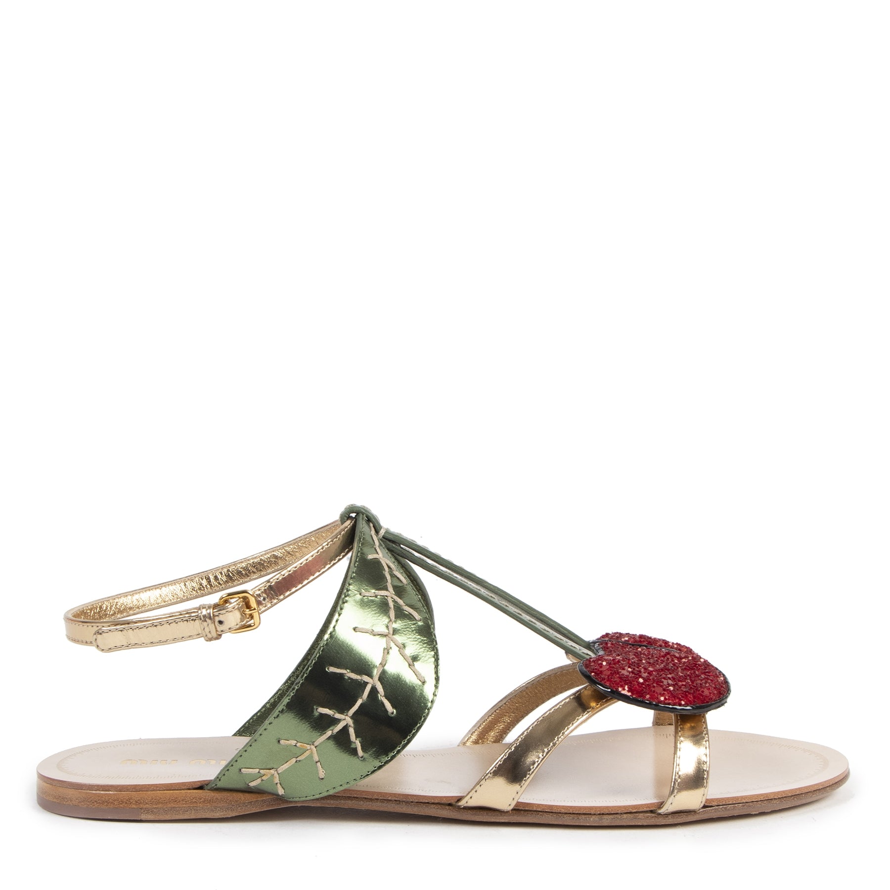 Authentic secondhand Miu Miu Cherry Sandals - Size 39,5 designer shoes luxury vintage webshop fashion safe secure online shopping