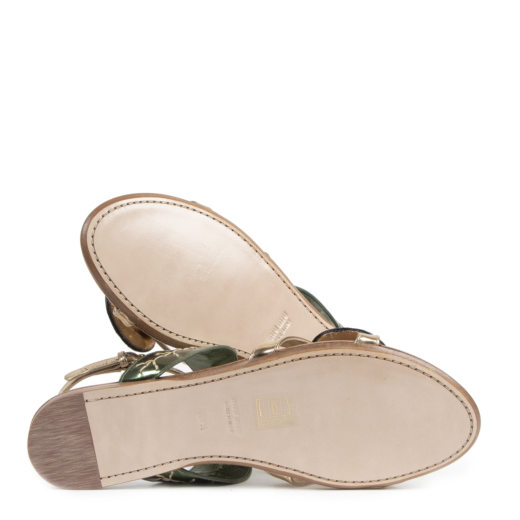 Authentieke Tweedehands Miu Miu Cherry Sandals - Size 39,5 juiste prijs veilig online shoppen luxe merken webshop winkelen Antwerpen België mode fashion