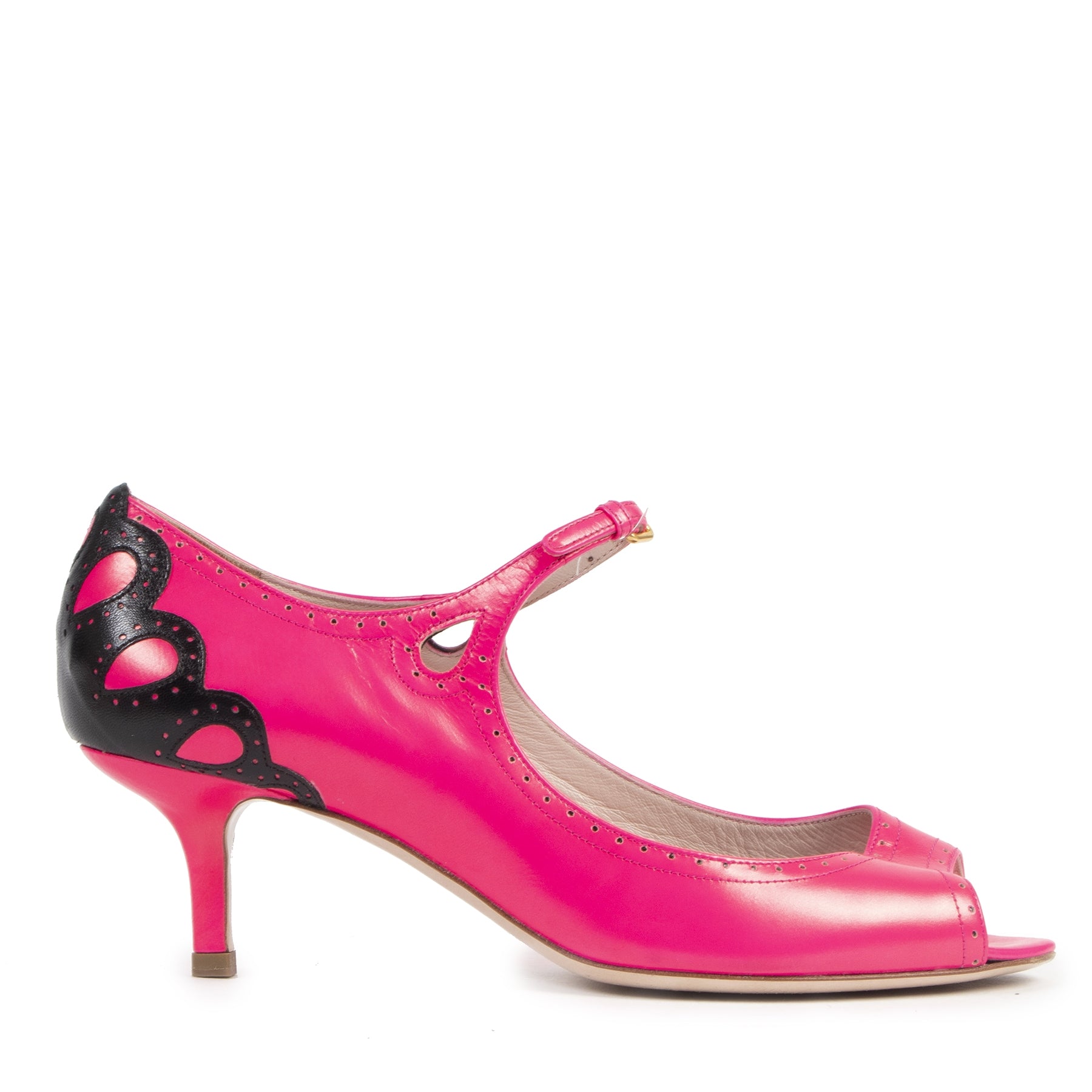 Authentieke Tweedehands Miu Miu Pink Open Toe Kitten Heels - Size 39 juiste prijs veilig online shoppen luxe merken webshop winkelen Antwerpen België mode fashion