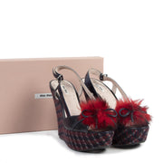 Authentique seconde-main vintage Miu Miu Plaid Wedges - Size 39,5 achète en ligne webshop LabelLOV