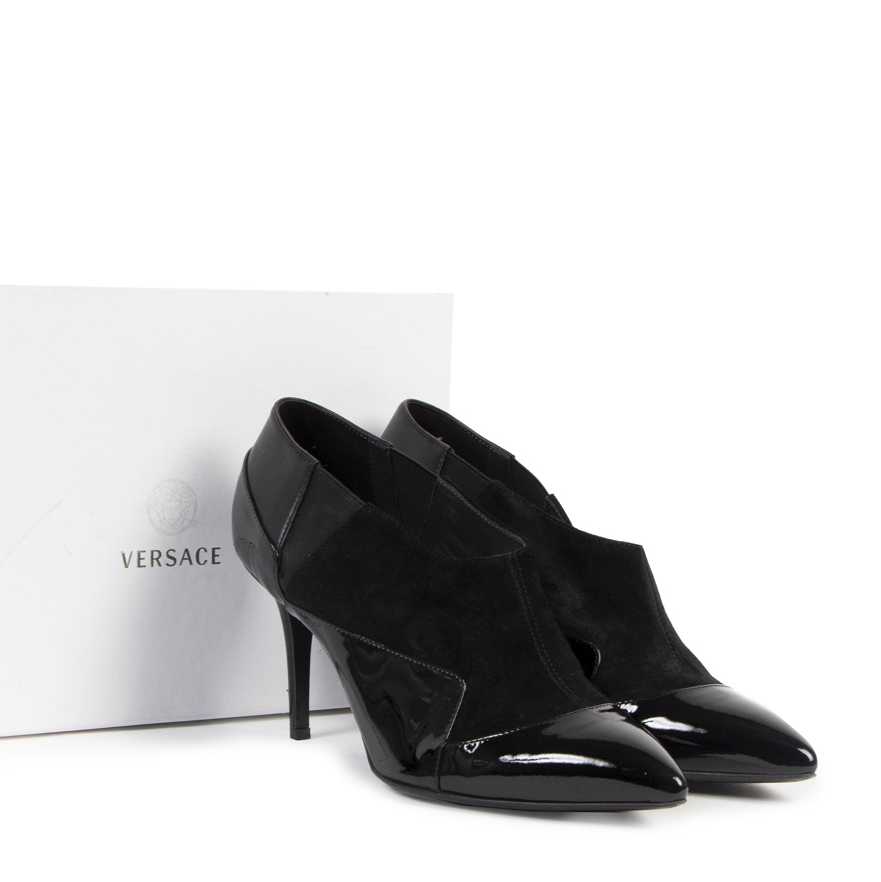 Authentic secondhand Versace Black Ankle Booties - Size 40 designer shoes luxury vintage webshop fashion safe secure online shopping