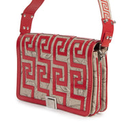 Authentique seconde-main vintage Versace Red Baroque Print Shoulder Bag achète en ligne webshop LabelLOV