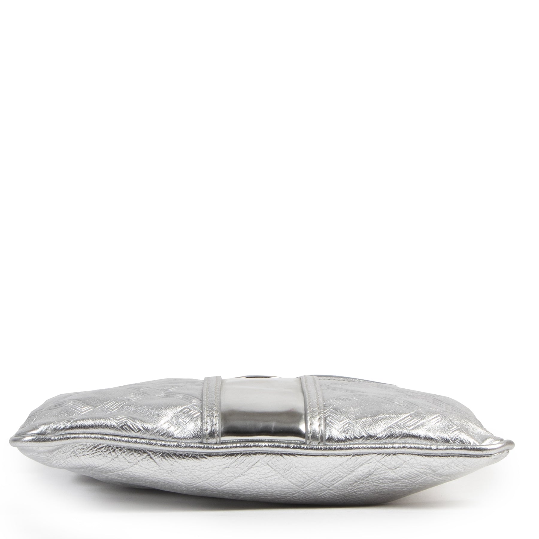 Authentieke Tweedehands Versace Silver Messenger Crossbody Bag juiste prijs veilig online shoppen luxe merken webshop winkelen Antwerpen België mode fashion