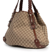 Authentieke Tweedehands Gucci Monogram Pelham Shoulder Bag juiste prijs veilig online shoppen luxe merken webshop winkelen Antwerpen België mode fashion