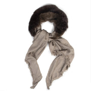 Authentic second-hand vintage Louis Vuitton Monogram V Fur Verone Shawl buy online webshop LabelLOV