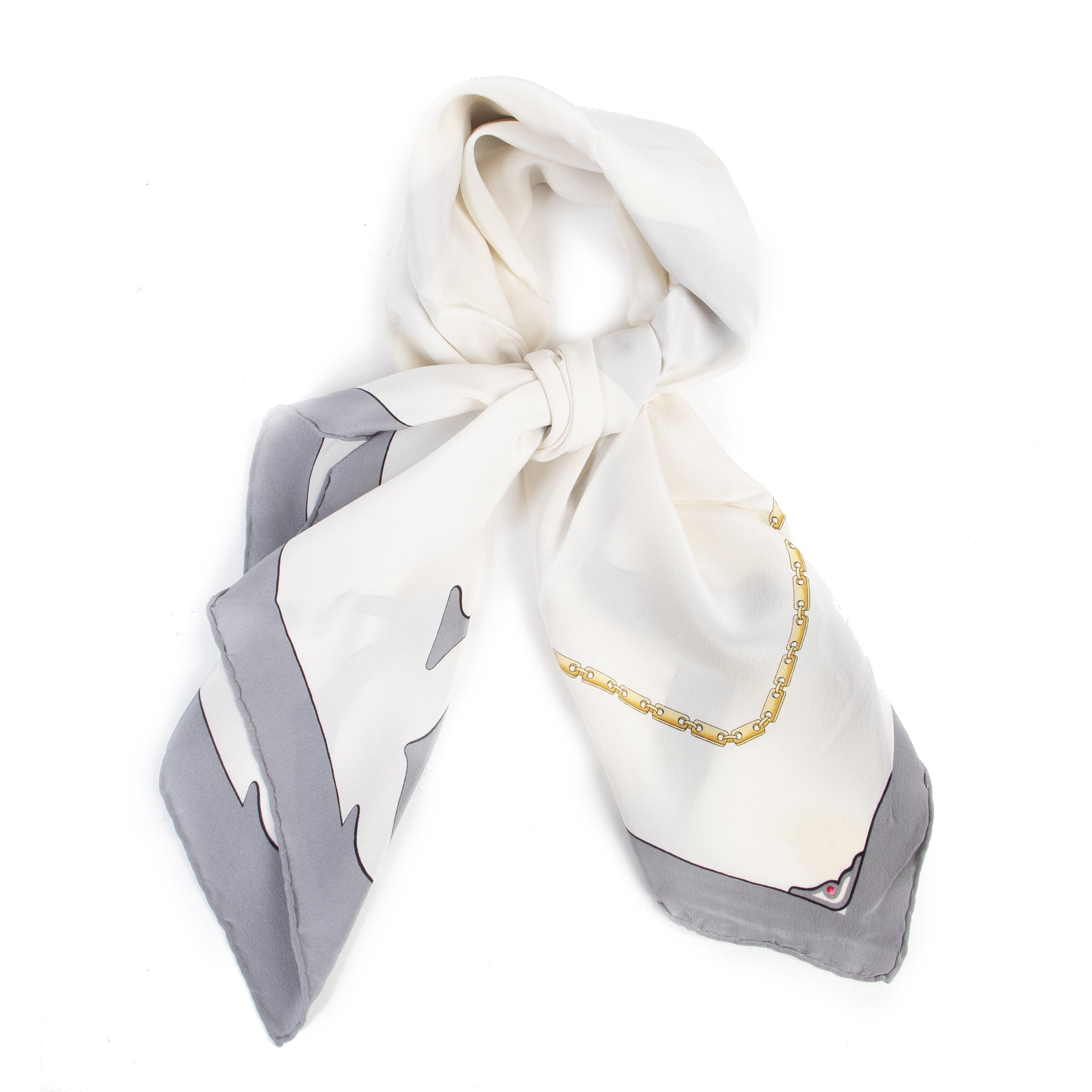 Cartier Must De Cartier Silk Grey Scarf pour le meilleur prix chez Labellov à Anvers Belgique