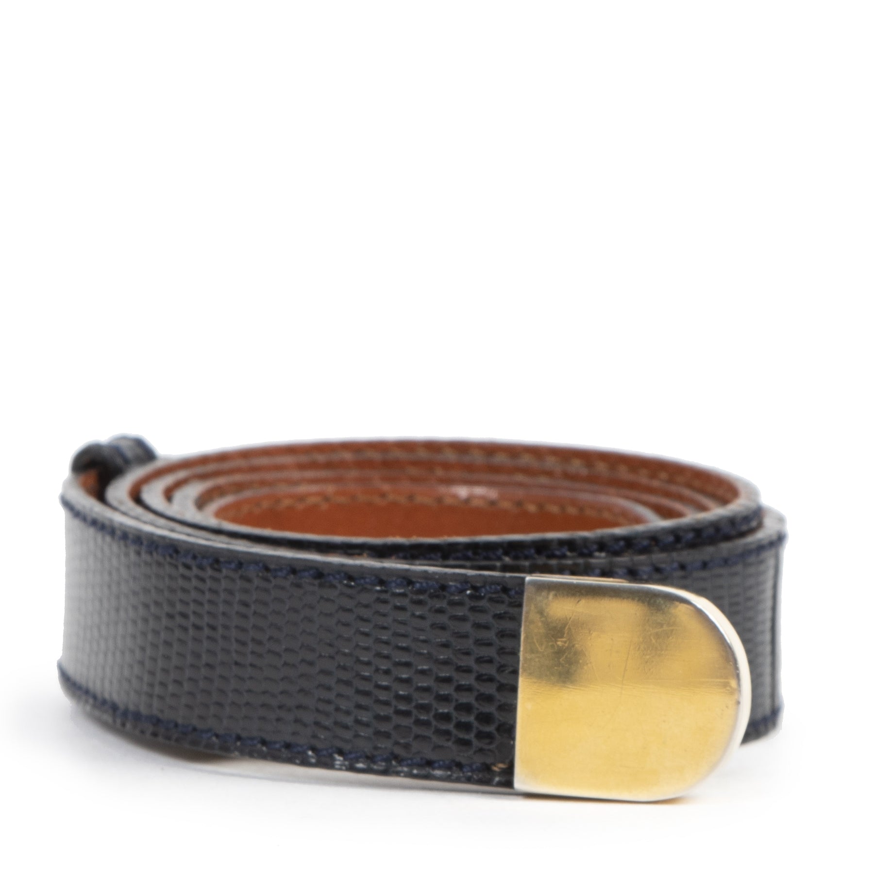 Delvaux Blue Lizard Belt - size 90 pour le meilleur prix chez Labellov à Anvers Belgique