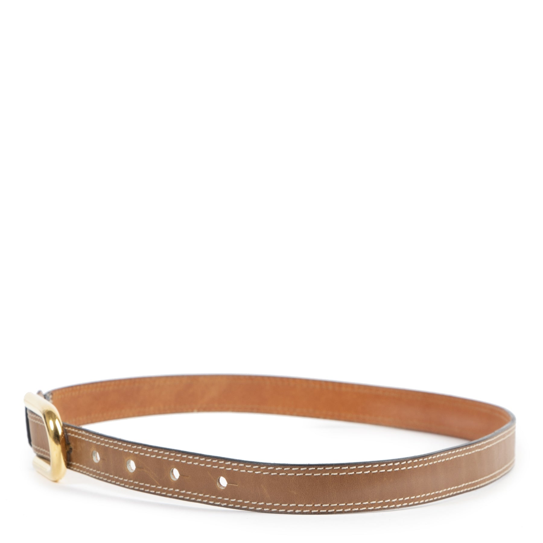 Delvaux Leather Cognac Belt - size 75