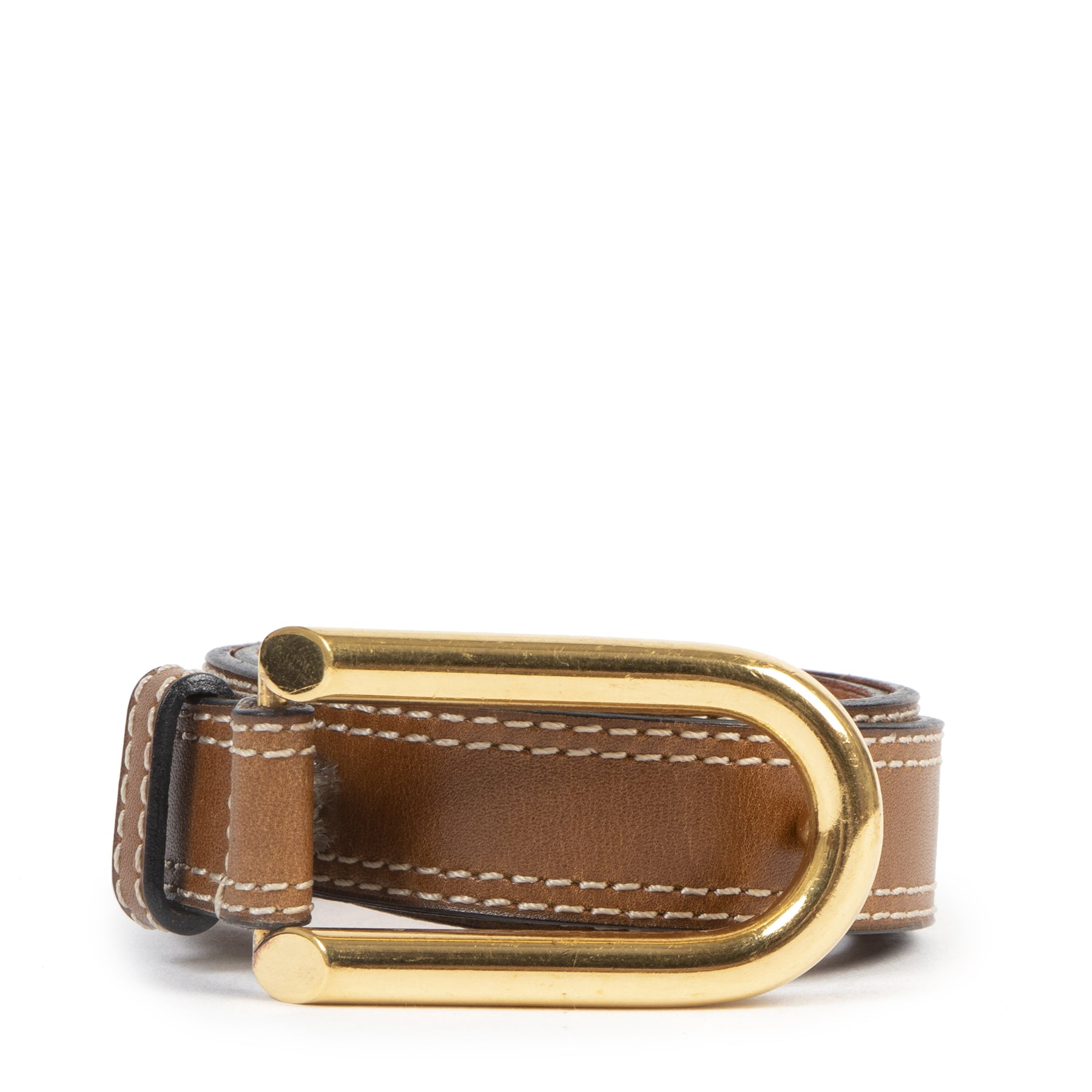 Delvaux Leather Cognac Belt - size 75