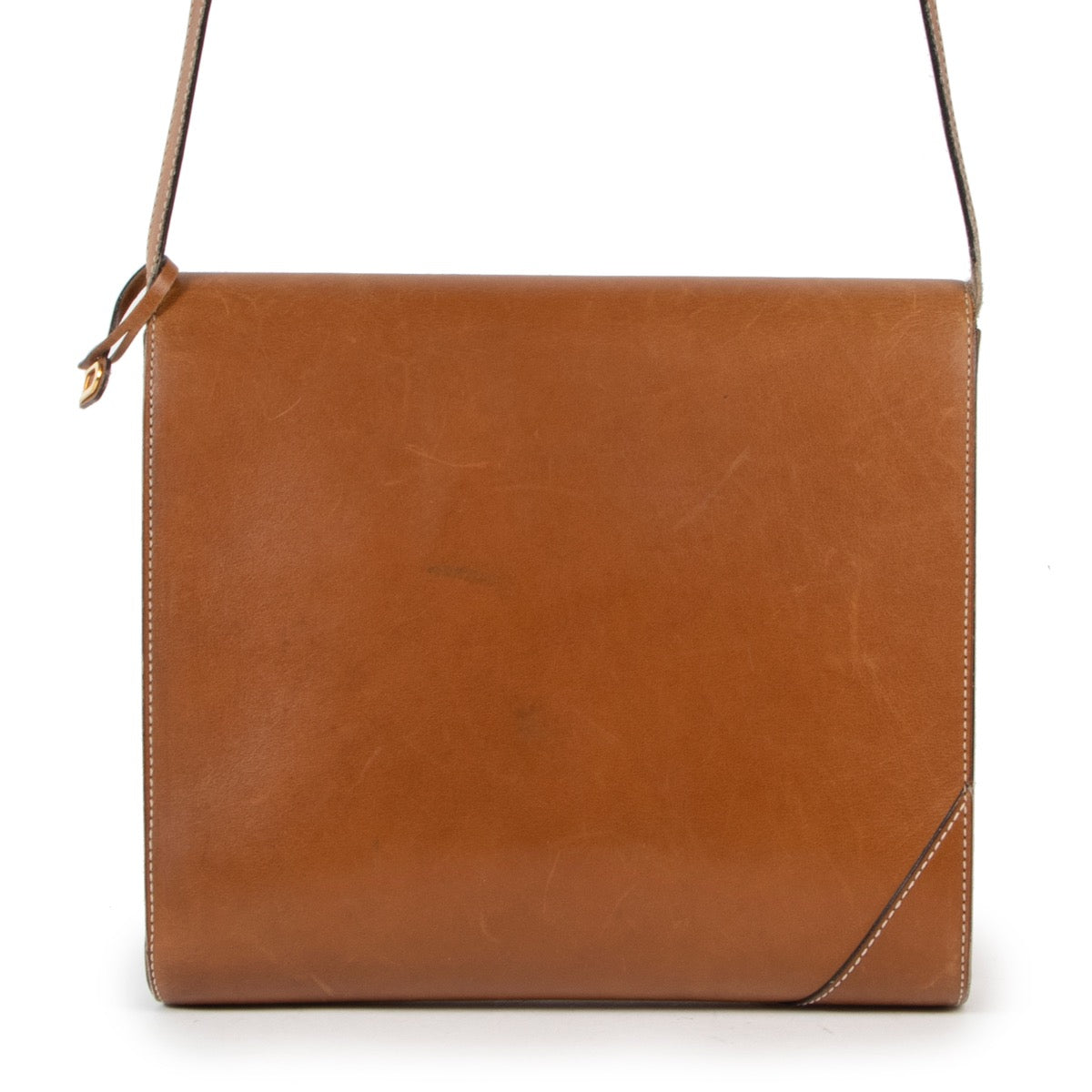 Veilig online kopen van authentieke bruine Delvaux schouder handtas bij Labellov.com.