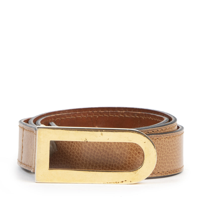 koop online tegen de beste prijs Delvaux Cognac D Belt - Size 75